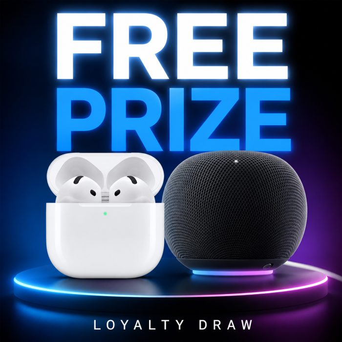 FREE Loyalty Prize: Apple HomePod & AirPod bundle