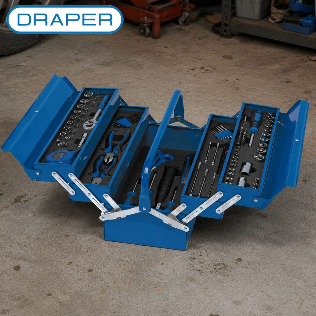 Draper Tool Kit In Steel Cantilever Toolbox (126 Piece)