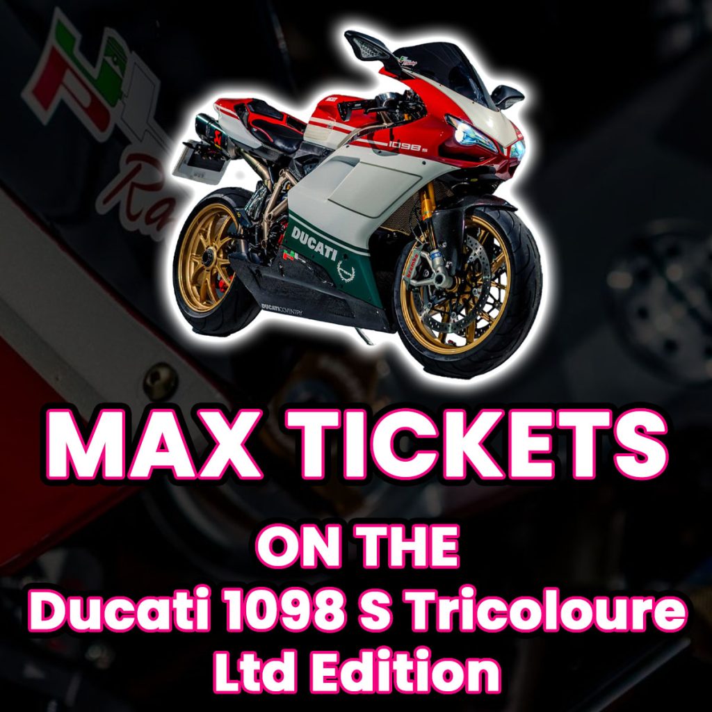Ticket Bundle Comp: Max Tickets on The Ducati 1098 S Tricoloure Ltd Ed...
