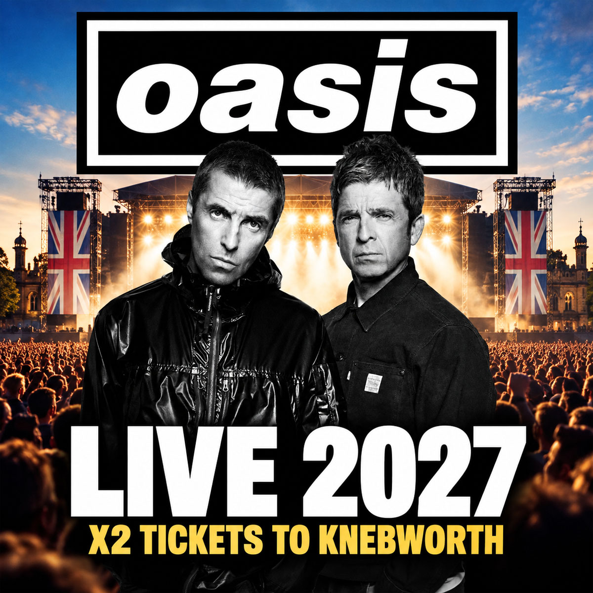 Oasis Live 2027 – x2 Tickets to Knebworth – 11th September...