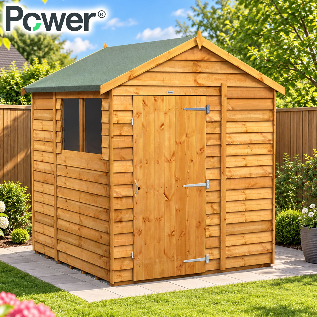Powersheds 6×6 Wooden Premium Apex Overlap Garden Shed