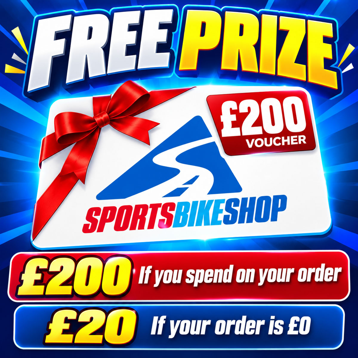 FREE PRIZE: £200 SportsBikeShop Voucher