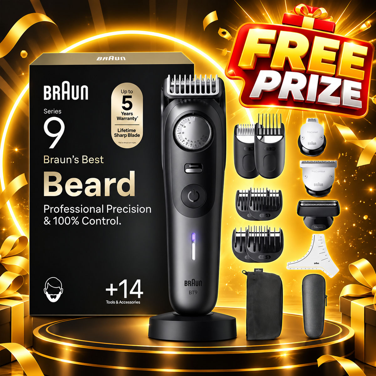 FREE PRIZE: Braun Series 9 Beard Trimmer