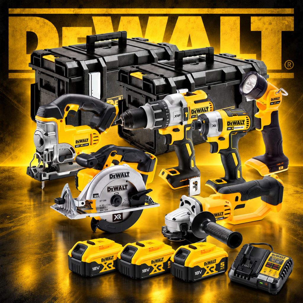 DeWalt 18V XR Cordless 6pc Kit with 3 Batteries