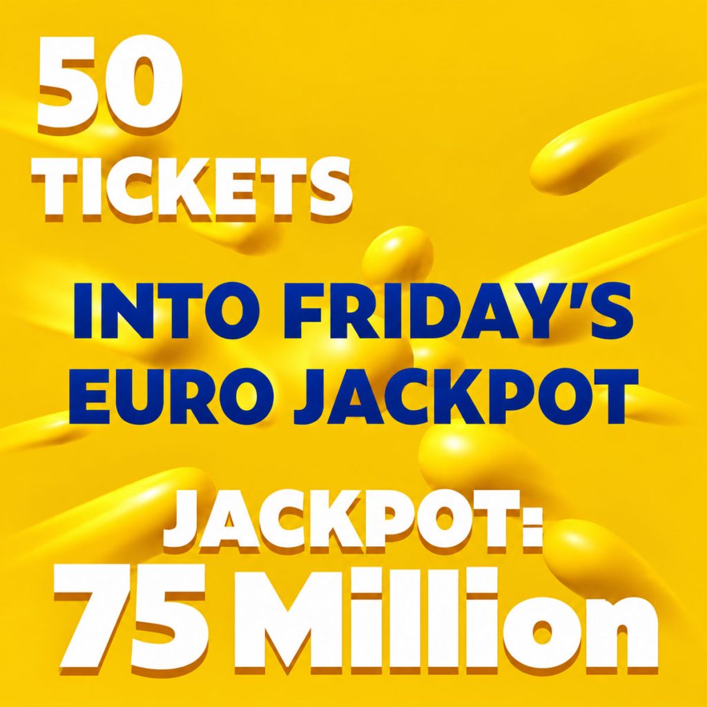 50 Tickets for Friday’s Euro Jackpot – £10 Entry