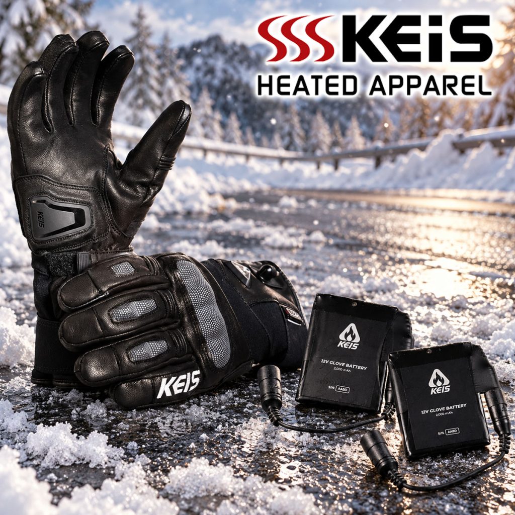Keis G901 Extreme Heated Touring Gloves & Battery