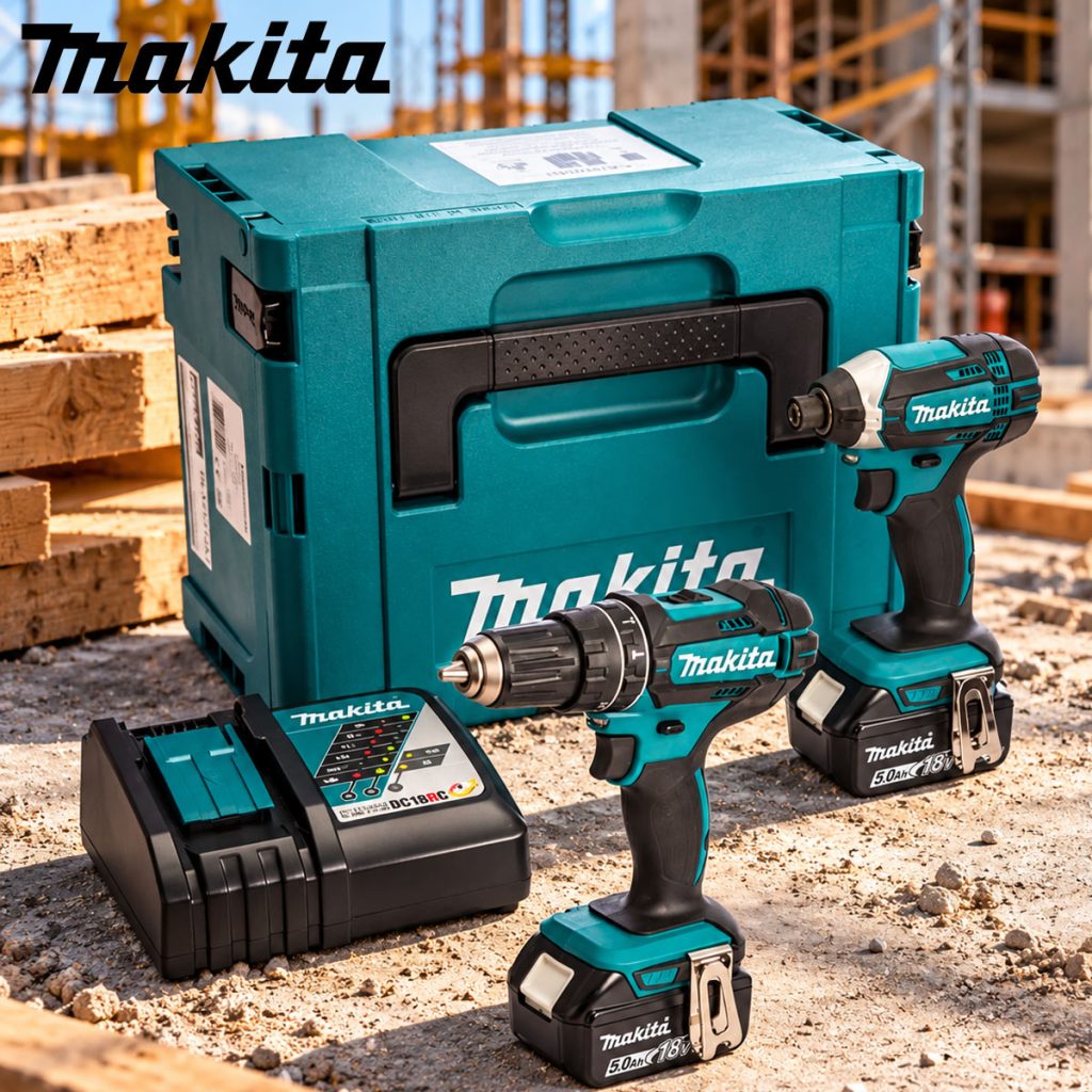 Makita 18V LXT Combi Drill & Impact Driver Twin Kit with Batterie...