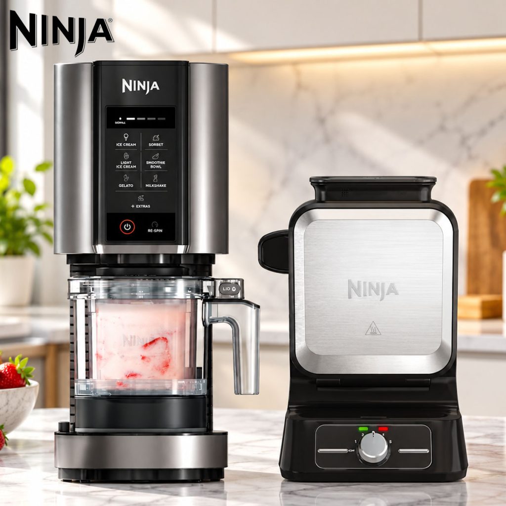 Ninja Waffle Maker & Ice Cream Maker Bundle